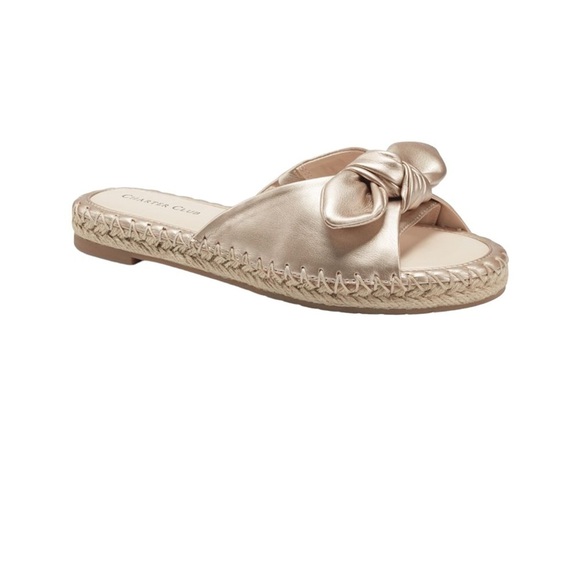 CHARTER CLUB Ashland‎ Knot Sandals gold size 8M - Picture 1 of 9